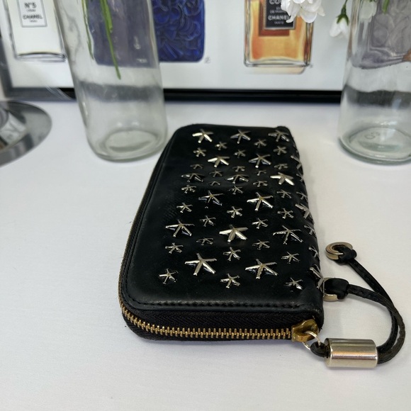 Jimmy Choo Black Wallet with Silver Star Studs - Picture 3 of 7